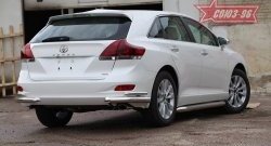 Защита заднего бампера из двойных боковых уголков Souz-96 (d76/42) Toyota Venza GV10 дорестайлинг (2008-2012)