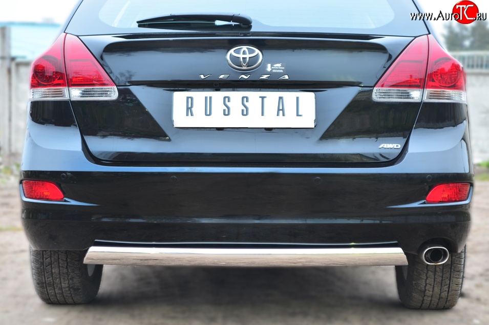 16 849 р. Защита заднего бампера (Ø75x42 мм, нержавейка) Russtal Toyota Venza GV10 рестайлинг (2012-2016)  с доставкой в г. Тольятти