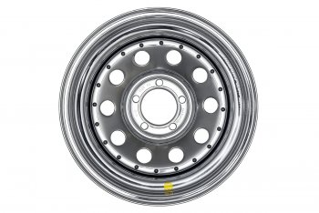 7 349 р. Штампованый диск OFF-ROAD Wheels (усиленный, круг) 8.0x15   (Цвет: хром)  с доставкой в г. Тольятти. Увеличить фотографию 2