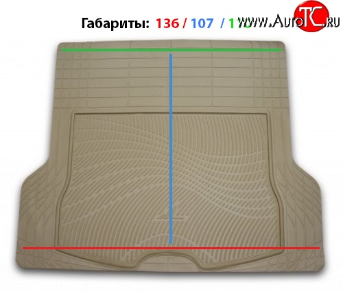 6 699 р. Универсальный коврик в багажник Element-Autofamily (полиуретан) Nissan Maxima A33 рестайлинг (2004-2006) (бежевый)  с доставкой в г. Тольятти