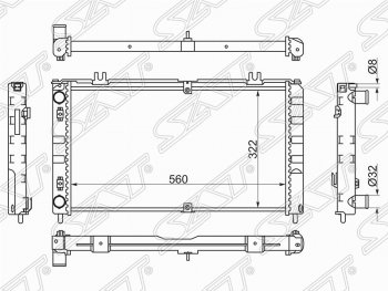 Радиатор двигателя (трубчатый, МКПП, Panasonic) SAT Лада Приора 2172 хэтчбек дорестайлинг (2008-2014)