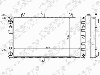 Радиатор двигателя (трубчатый, МКПП) SAT Лада Приора 2172 хэтчбек дорестайлинг (2008-2014)