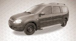 10 999 р. Алюминиевые пороги Slitkoff Luxe Silver Лада Ларгус дорестайлинг R90 (2012-2021)  с доставкой в г. Тольятти. Увеличить фотографию 2