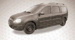 24 799 р. Алюминиевые пороги Slitkoff Optima Black Лада Ларгус дорестайлинг R90 (2012-2021)  с доставкой в г. Тольятти. Увеличить фотографию 2