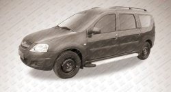 24 799 р. Алюминиевые пороги Slitkoff Optima Silver Лада Ларгус дорестайлинг R90 (2012-2021)  с доставкой в г. Тольятти. Увеличить фотографию 2