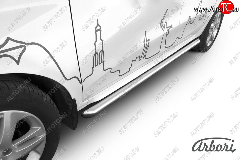 13 749 р. Защита штатных порогов Arbori (нержавейка, d57 mm). Лада XRAY (2016-2022)  с доставкой в г. Тольятти