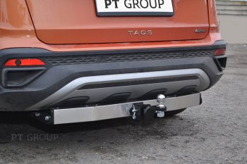 17 649 р. Фаркоп Petroil Tuning (съемный квадрат, с нержавеющей пластиной) Volkswagen Taos (2020-2022)  с доставкой в г. Тольятти. Увеличить фотографию 3