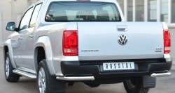 22 349 р. Защита заднего бампера (Ø63 и 42 мм, нержавейка) SLITKOFF Volkswagen Amarok дорестайлинг (2009-2016)  с доставкой в г. Тольятти. Увеличить фотографию 3