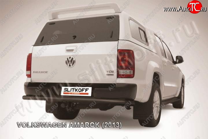 13 299 р. Защита задняя Slitkoff Volkswagen Amarok дорестайлинг (2009-2016) (Цвет: серебристый)  с доставкой в г. Тольятти