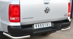 18 349 р. Одинарная защита заднего бампера из трубы диаметром 63 мм SLITKOFF Volkswagen Amarok дорестайлинг (2009-2016)  с доставкой в г. Тольятти. Увеличить фотографию 2