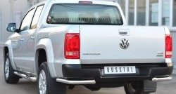 18 349 р. Одинарная защита заднего бампера из трубы диаметром 63 мм SLITKOFF Volkswagen Amarok дорестайлинг (2009-2016)  с доставкой в г. Тольятти. Увеличить фотографию 3