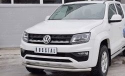 13 999 р. Защита переднего бампера (Ø63 мм, нержавейка) SLITKOFF Volkswagen Amarok рестайлинг (2016-2022)  с доставкой в г. Тольятти. Увеличить фотографию 3