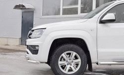 20 549 р. Защита переднего бампера (2 трубыØ63 мм, нержавейка) SLITKOFF Volkswagen Amarok рестайлинг (2016-2022)  с доставкой в г. Тольятти. Увеличить фотографию 4