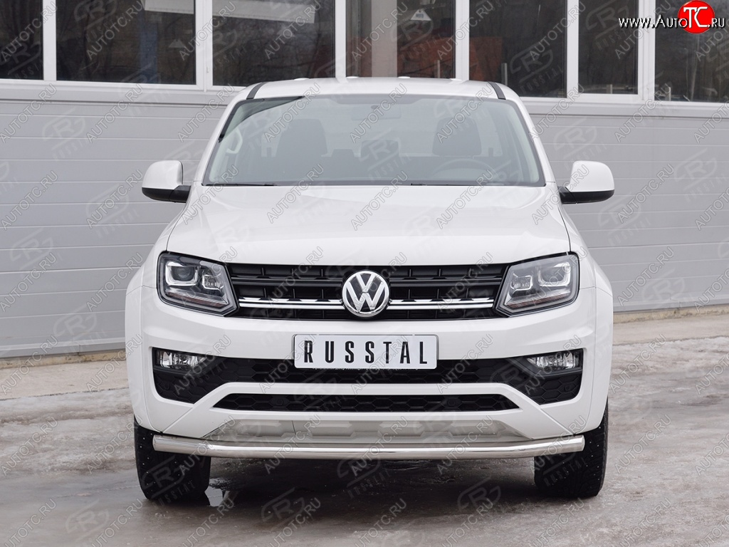 13 999 р. Защита переднего бампера (Ø63 мм, нержавейка) SLITKOFF Volkswagen Amarok рестайлинг (2016-2022)  с доставкой в г. Тольятти