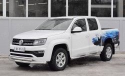 19 999 р. Защита переднего бампера (2 трубыØ76 и 63 мм, нержавейка) SLITKOFF Volkswagen Amarok рестайлинг (2016-2022)  с доставкой в г. Тольятти. Увеличить фотографию 2