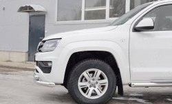 19 999 р. Защита переднего бампера (2 трубыØ76 и 63 мм, нержавейка) SLITKOFF Volkswagen Amarok рестайлинг (2016-2022)  с доставкой в г. Тольятти. Увеличить фотографию 4