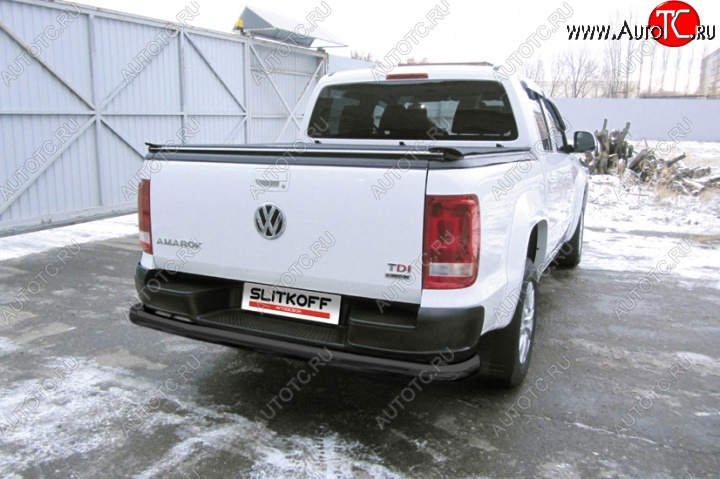 13 999 р. Защита задняя Slitkoff Volkswagen Amarok рестайлинг (2016-2022) (Цвет: серебристый)  с доставкой в г. Тольятти