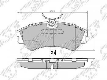 Колодки тормозные SAT (передние) Volkswagen Transporter T4 рестайлинг (1996-2003)