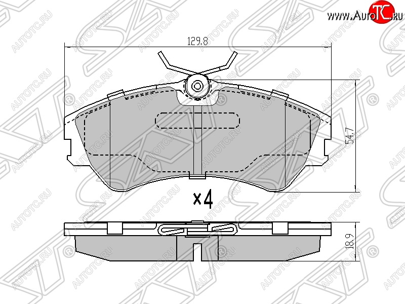 1 599 р. Колодки тормозные SAT (передние) Volkswagen Caravelle T4 рестайлинг (1995-2003)  с доставкой в г. Тольятти