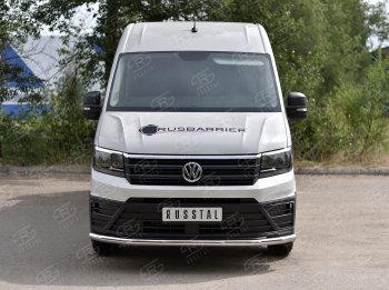 Защита переднего бампера (Ø63 мм, нержавейка) SLITKOFF Volkswagen Crafter 2 (2017-2025)