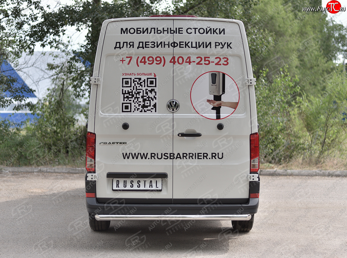 16 999 р. Защита заднего бампера (Ø63 мм, нержавейка) SLITKOFF Volkswagen Crafter 2 (2017-2024)  с доставкой в г. Тольятти