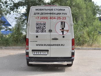 13 399 р. Защита заднего бампера (Ø75х42 мм, нержавейка) Russtal  Volkswagen Crafter  2 (2017-2024)  с доставкой в г. Тольятти. Увеличить фотографию 2