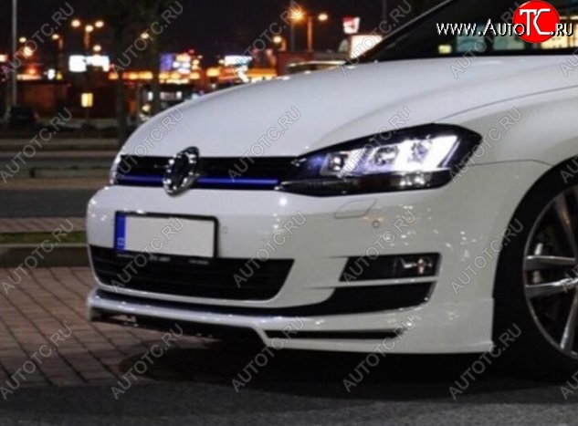 3 749 р. Накладка на передний бампер CT Volkswagen Golf 7 дорестайлинг, хэтчбэк 5 дв. (2012-2017) (Неокрашенная)  с доставкой в г. Тольятти