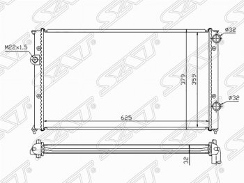 Радиатор двигателя SAT Volkswagen Golf 3 (1991-1998)