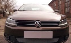 1 539 р. Сетка на бампер Russtal (хром) Volkswagen Jetta A6 седан дорестайлинг (2011-2015)  с доставкой в г. Тольятти. Увеличить фотографию 2