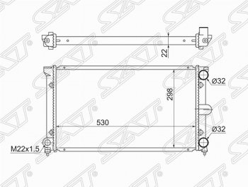 Радиатор двигателя (трубчатый, МКПП/АКПП, 1.6/1.8) SAT Volkswagen Passat B3 седан (1988-1993)