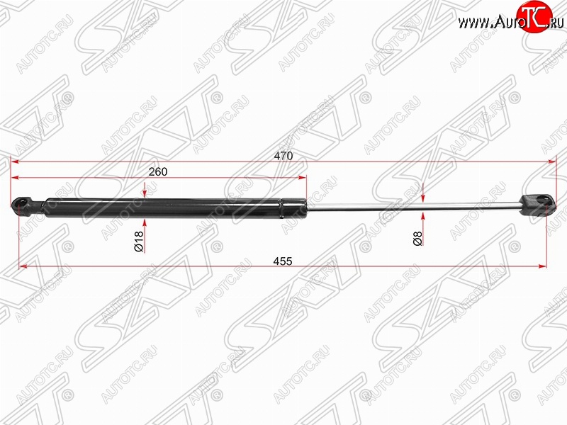 669 р. Газовый упор крышки багажника SAT Volkswagen Passat B6 универсал (2005-2010)  с доставкой в г. Тольятти