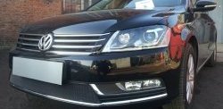 1 469 р. Сетка на бампер Russtal (черная) Volkswagen Passat B7 седан (2010-2015)  с доставкой в г. Тольятти. Увеличить фотографию 2