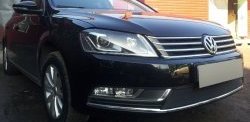 1 469 р. Сетка на бампер Russtal (черная) Volkswagen Passat B7 седан (2010-2015)  с доставкой в г. Тольятти. Увеличить фотографию 3