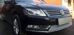 1 539 р. Сетка на бампер Russtal (хром) Volkswagen Passat B7 седан (2010-2015)  с доставкой в г. Тольятти. Увеличить фотографию 2