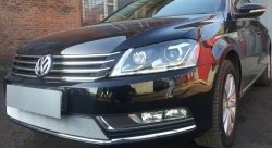 1 539 р. Сетка на бампер Russtal (хром) Volkswagen Passat B7 седан (2010-2015)  с доставкой в г. Тольятти. Увеличить фотографию 3