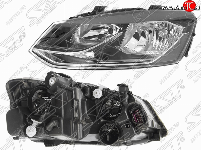 5 749 р. Левая фара SAT Volkswagen Polo 5 седан рестайлинг (2015-2020)  с доставкой в г. Тольятти