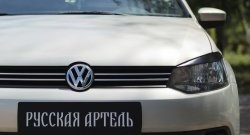 1 629 р. Реснички на фары RA Volkswagen Polo 5 хэтчбек дорестайлинг (2009-2015) (Неокрашенные)  с доставкой в г. Тольятти. Увеличить фотографию 3