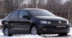 999 р. Зимняя заглушка решетки переднего бампера РА (Highline) Volkswagen Polo 5 хэтчбек дорестайлинг (2009-2015)  с доставкой в г. Тольятти. Увеличить фотографию 3