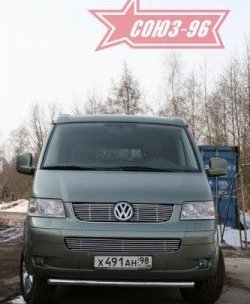 11 249 р. Защита переднего бампера одинарная Souz-96 (d60). Volkswagen Transporter T5 дорестайлинг (2003-2009)  с доставкой в г. Тольятти. Увеличить фотографию 3