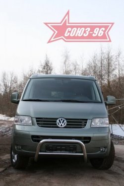 12 959 р. Защита переднего бампера Souz-96 (d60) Volkswagen Transporter T5 дорестайлинг (2003-2009)  с доставкой в г. Тольятти. Увеличить фотографию 3