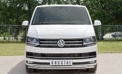 21 699 р. Защита переднего бампера (2 трубыØ42 мм, нержавейка) SLITKOFF Volkswagen Caravelle T6 дорестайлинг (2015-2019)  с доставкой в г. Тольятти. Увеличить фотографию 2