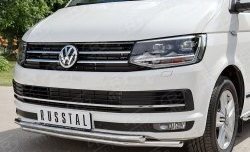 21 699 р. Защита переднего бампера (2 трубыØ42 мм, нержавейка) SLITKOFF Volkswagen Caravelle T6 дорестайлинг (2015-2019)  с доставкой в г. Тольятти. Увеличить фотографию 3