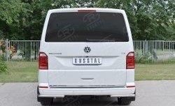 15 999 р. Защита заднего бампера (Ø42 мм, нержавейка, уголки) SLITKOFF Volkswagen Transporter T6 дорестайлинг (2015-2019)  с доставкой в г. Тольятти. Увеличить фотографию 2