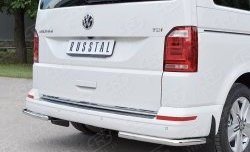 15 999 р. Защита заднего бампера (Ø42 мм, нержавейка, уголки) SLITKOFF Volkswagen Transporter T6 дорестайлинг (2015-2019)  с доставкой в г. Тольятти. Увеличить фотографию 3