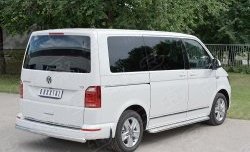 Защита заднего бампера (Ø63 мм, нержавейка, длинная база) SLITKOFF Volkswagen Transporter T6 дорестайлинг (2015-2019)