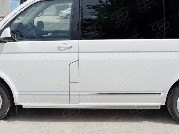 13 349 р. Правая защита порогов SLITKOFF из круглой трубы d63 мм Volkswagen Multivan T6 дорестайлинг (2016-2019)  с доставкой в г. Тольятти. Увеличить фотографию 2