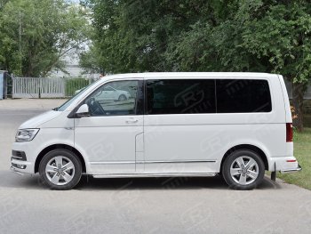 15 999 р. Правая широкая защита порогов SLITKOFF из круглой трубы d63 мм v2 Volkswagen Multivan T6 дорестайлинг (2016-2019)  с доставкой в г. Тольятти. Увеличить фотографию 2