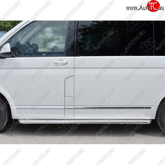 15 999 р. Правая широкая защита порогов SLITKOFF из круглой трубы d63 мм v2 Volkswagen Multivan T6 дорестайлинг (2016-2019)  с доставкой в г. Тольятти