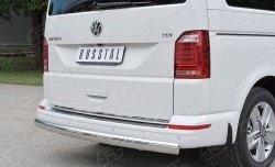 16 699 р. Защита заднего бампера (Ø75x42 мм, нержавейка, короткая база) Russtal Volkswagen Transporter T6 дорестайлинг (2015-2019)  с доставкой в г. Тольятти. Увеличить фотографию 3