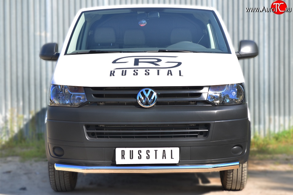 15 799 р. Одинарная защита переднего бампера диаметром 63 мм SLITKOFF Volkswagen Transporter T5 рестайлинг (2009-2015)  с доставкой в г. Тольятти